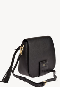 PEPPER - Grained leather and crocodile effect satchel bag