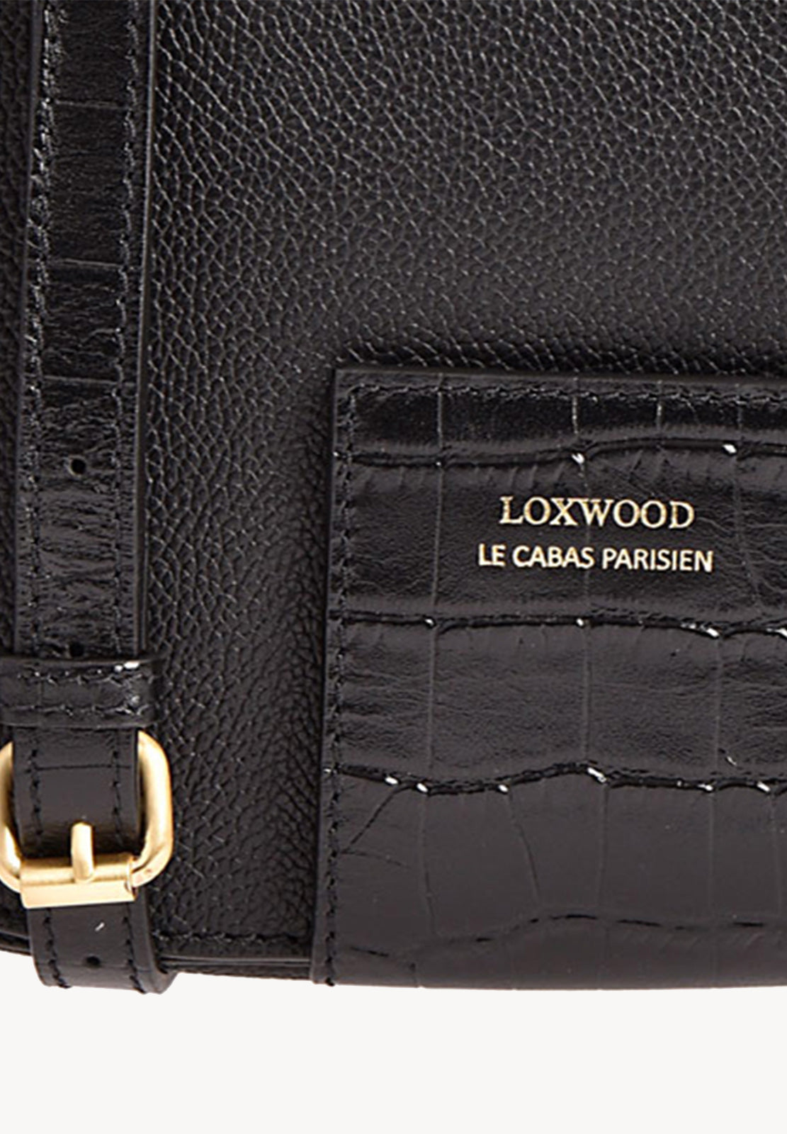 PEPPER - Grained leather and crocodile effect satchel bag