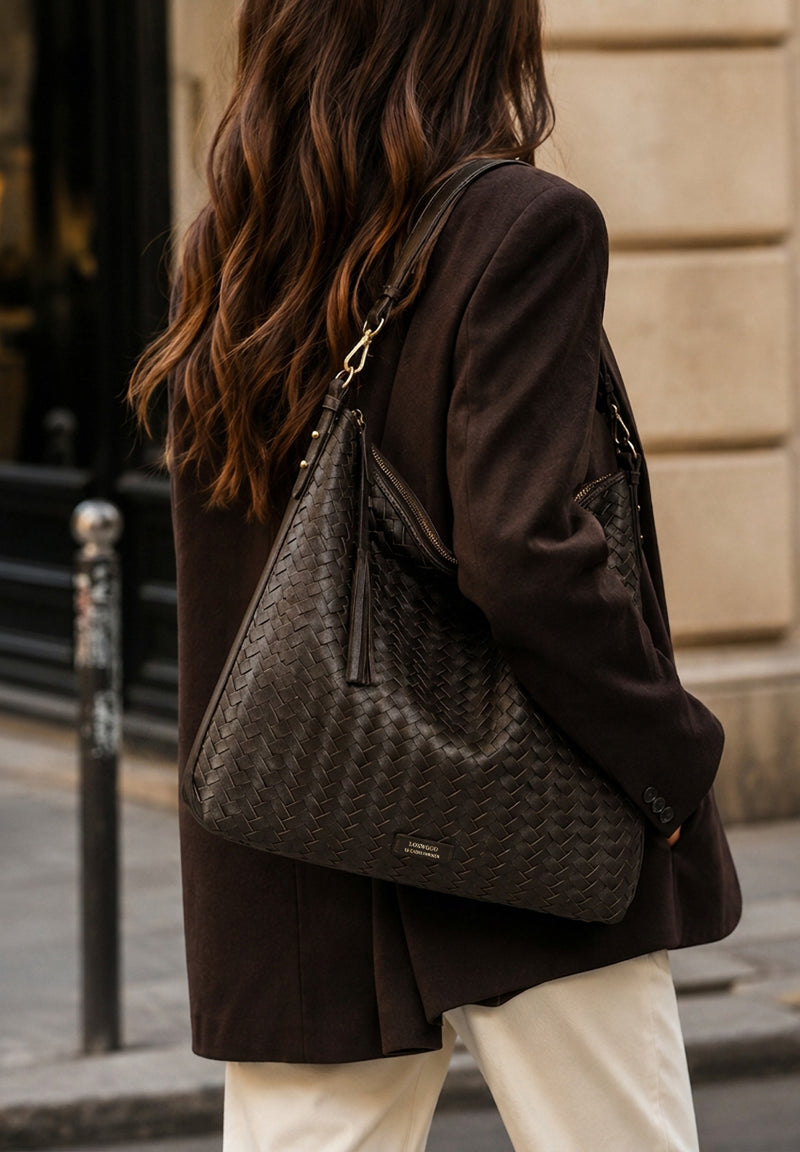 SHARON - Sac hobo en tressé
