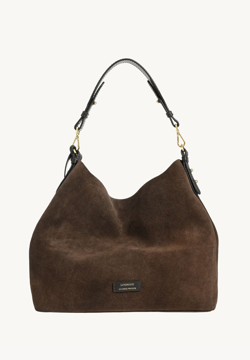 SHARON - Sac hobo en cuir velours