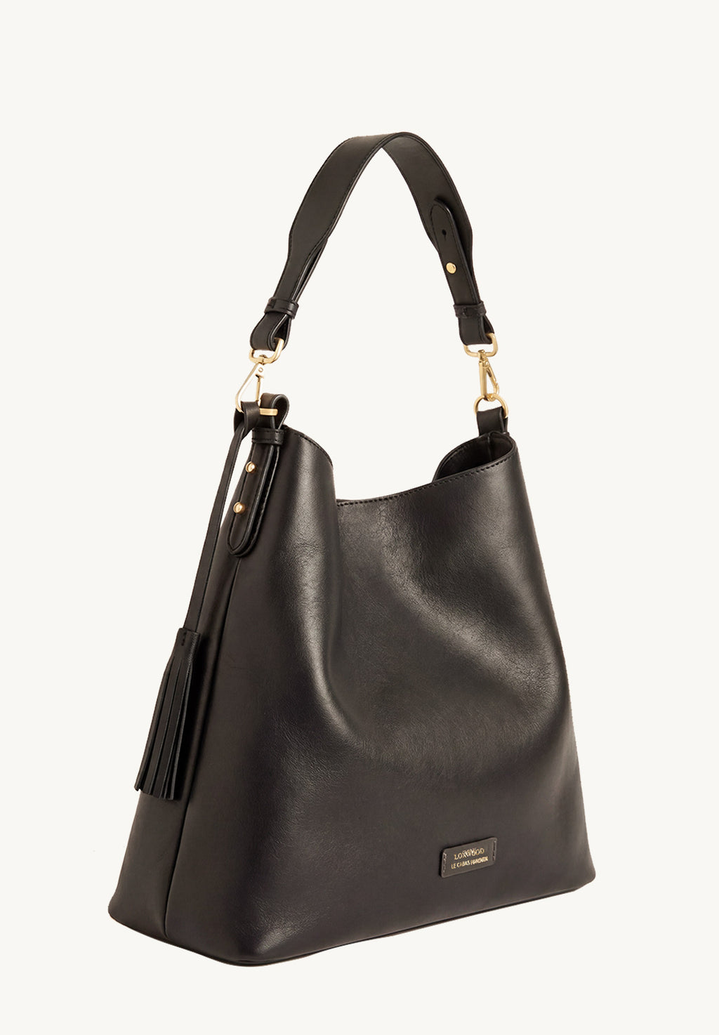 SHARON - Sac hobo en cuir lisse doublé velours