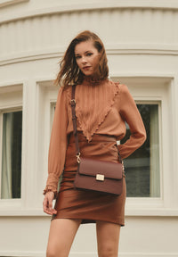 SÈVRES - Petit sac bandoulière en cuir grainé