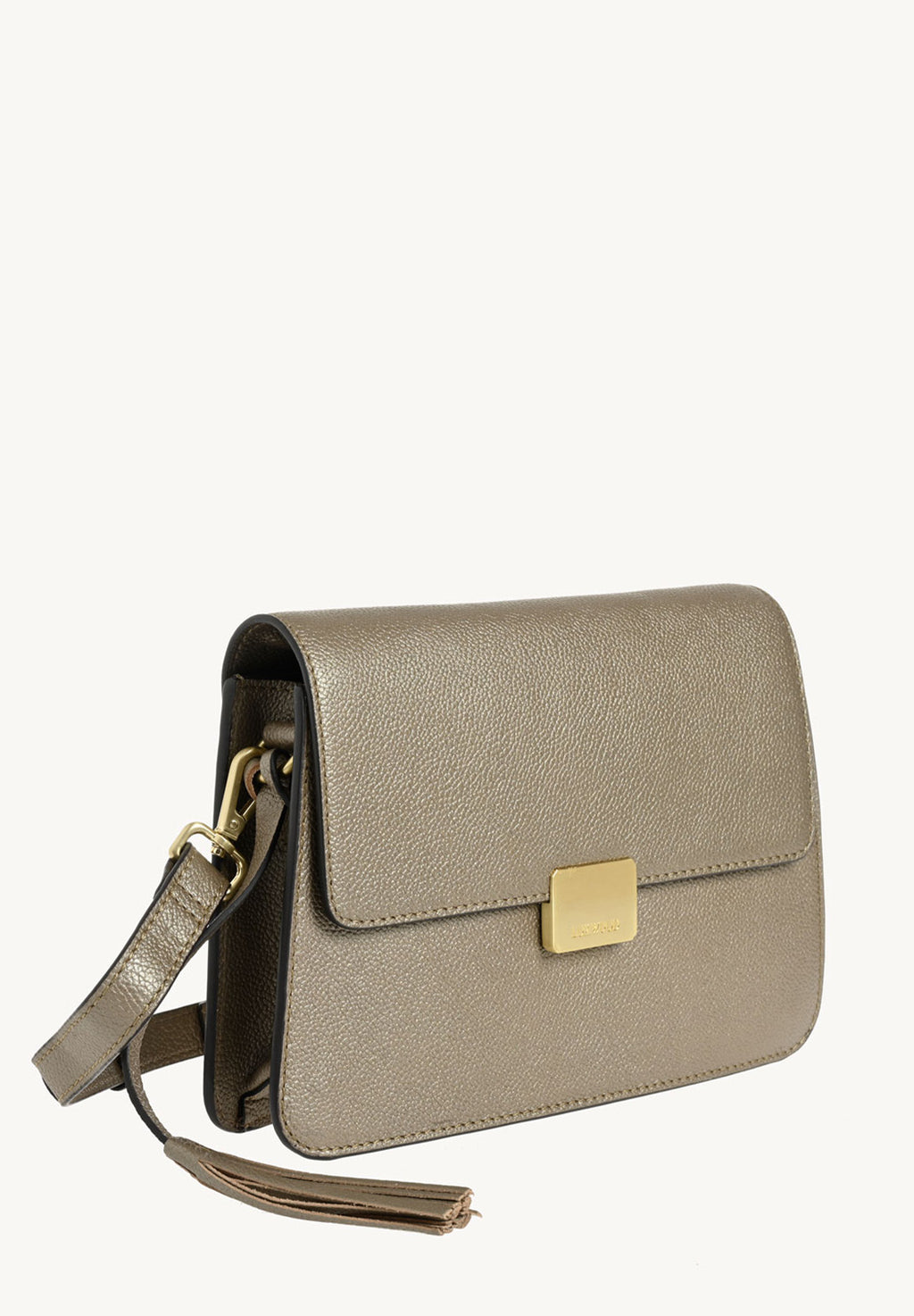 SÈVRES - Petit sac bandoulière en cuir grainé Bronze