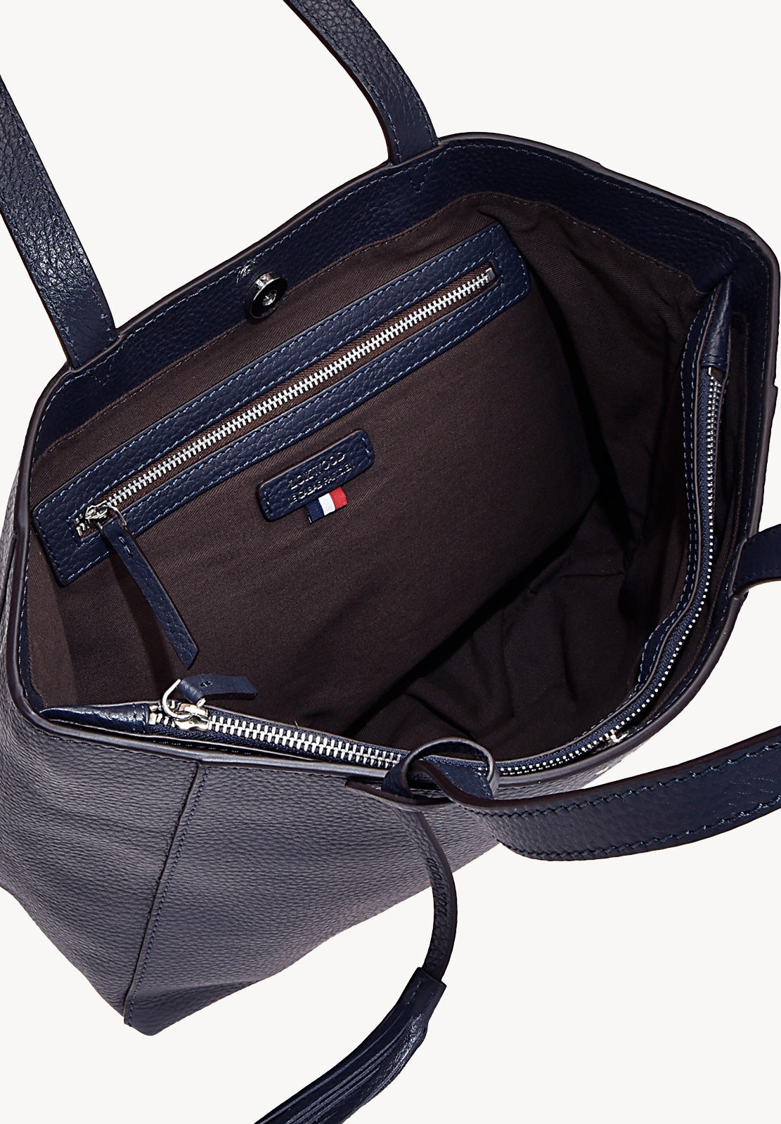 MONTMARTRE - Grained leather shoulder tote bag
