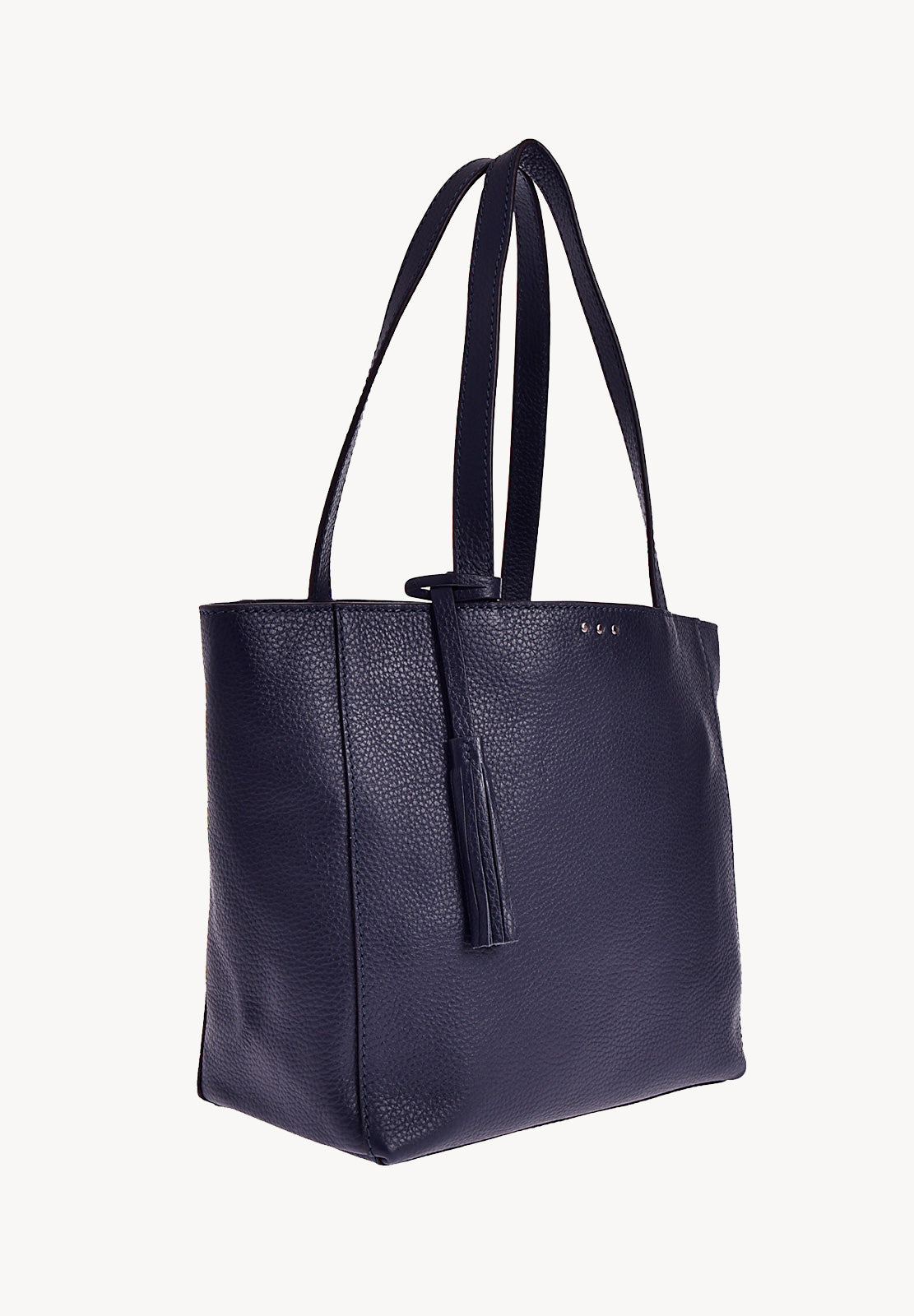 MONTMARTRE - Grained leather shoulder tote bag