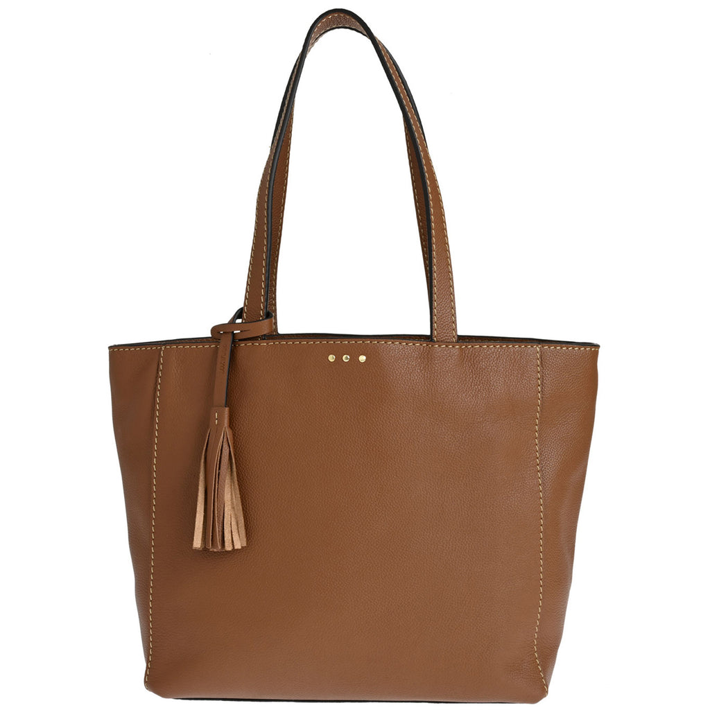 MONTMARTRE - Grained leather shoulder tote bag