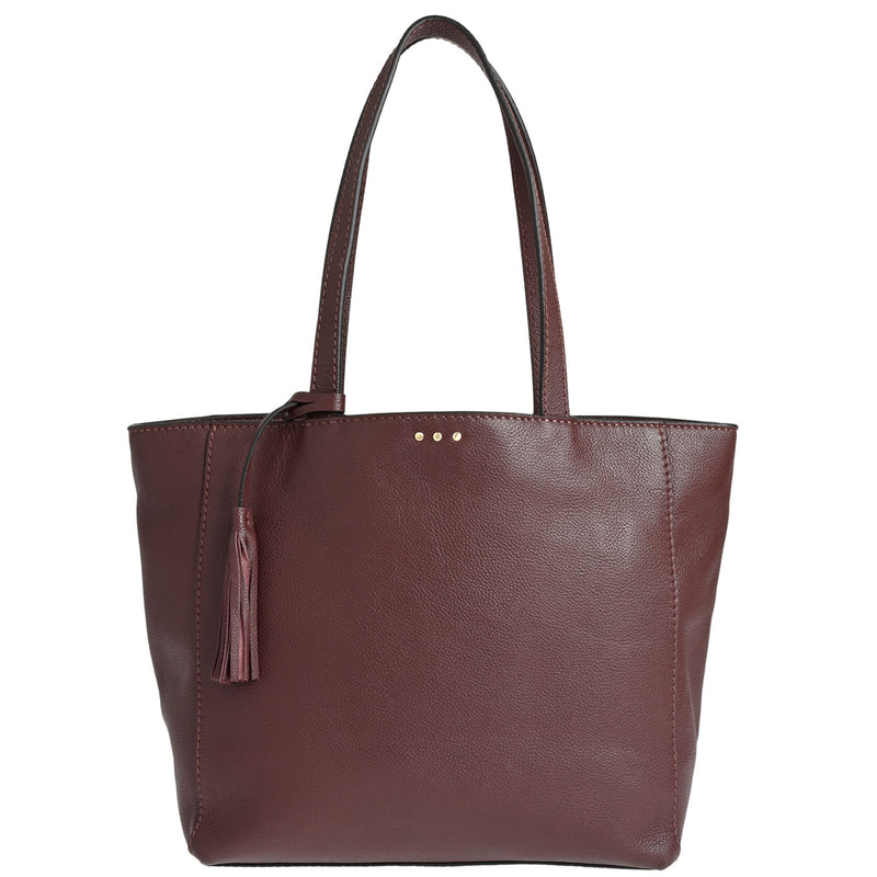 MONTMARTRE - Grained leather shoulder tote bag