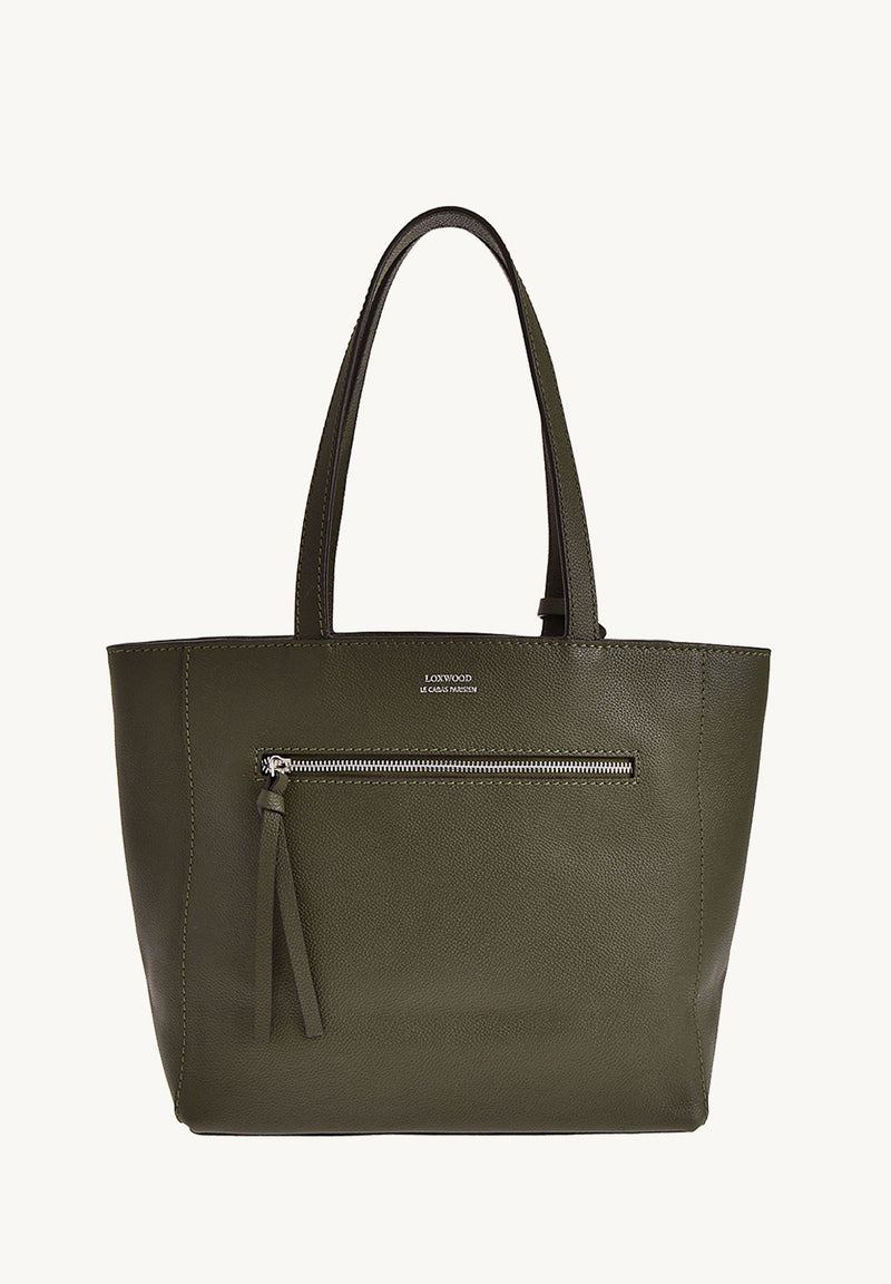MONTMARTRE - Grained leather shoulder tote bag
