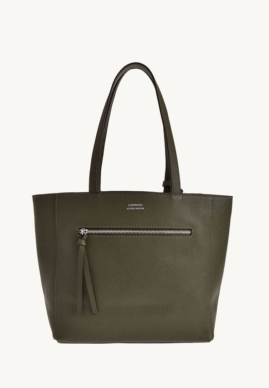 MONTMARTRE - Grained leather shoulder tote bag
