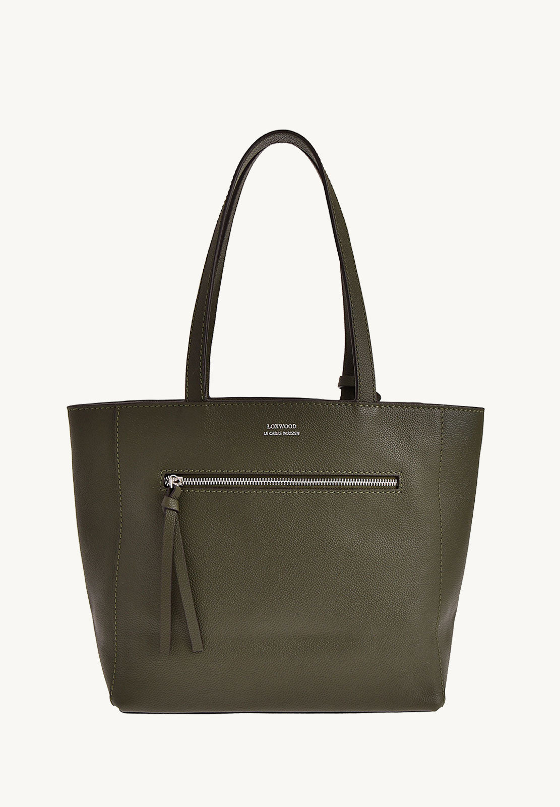 MONTMARTRE - Grained leather shoulder tote bag