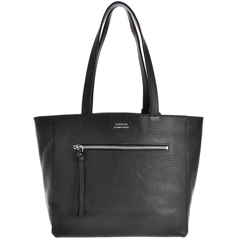 MONTMARTRE - Grained leather shoulder tote bag