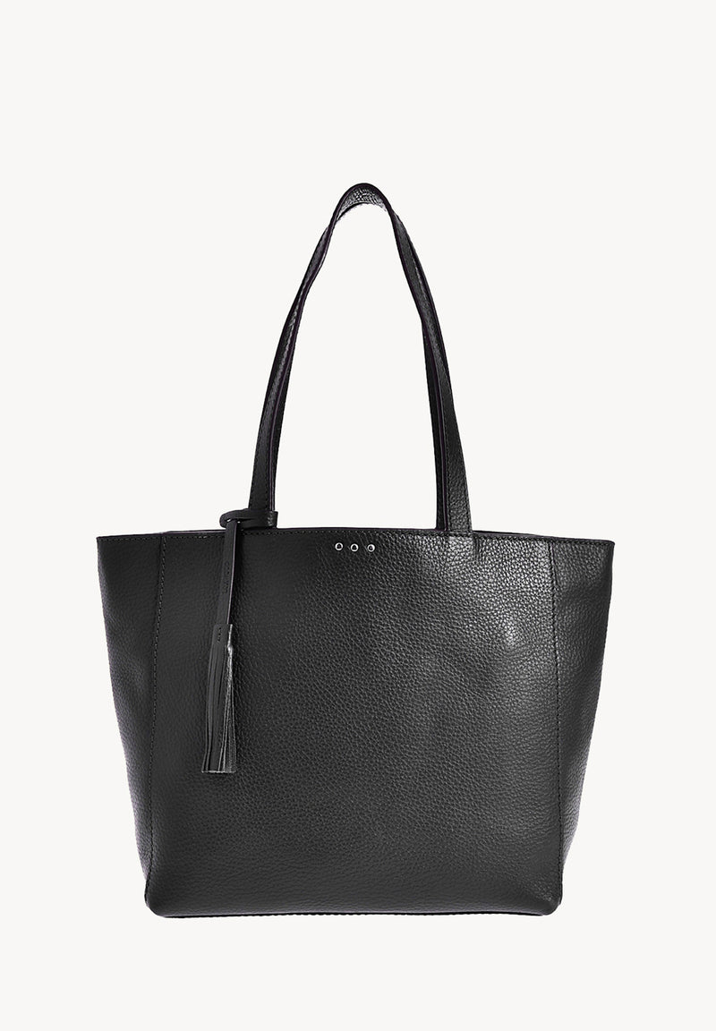 MONTMARTRE - Grained leather shoulder tote bag