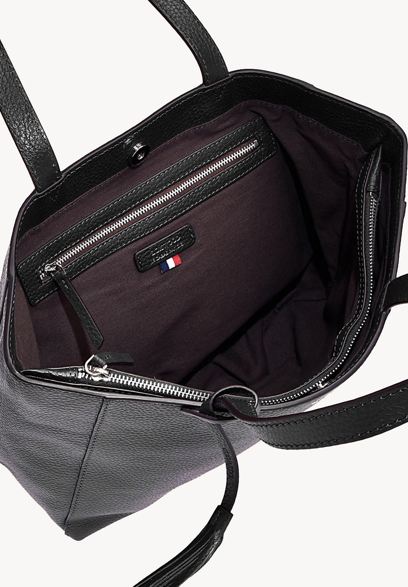 MONTMARTRE - Grained leather shoulder tote bag