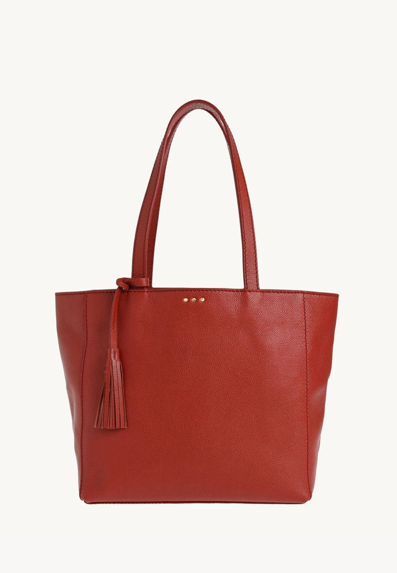 MONTMARTRE - Grained leather shoulder tote bag