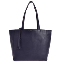 MONTMARTRE - Grained leather shoulder tote bag