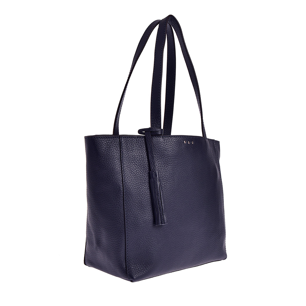 MONTMARTRE - Grained leather shoulder tote bag