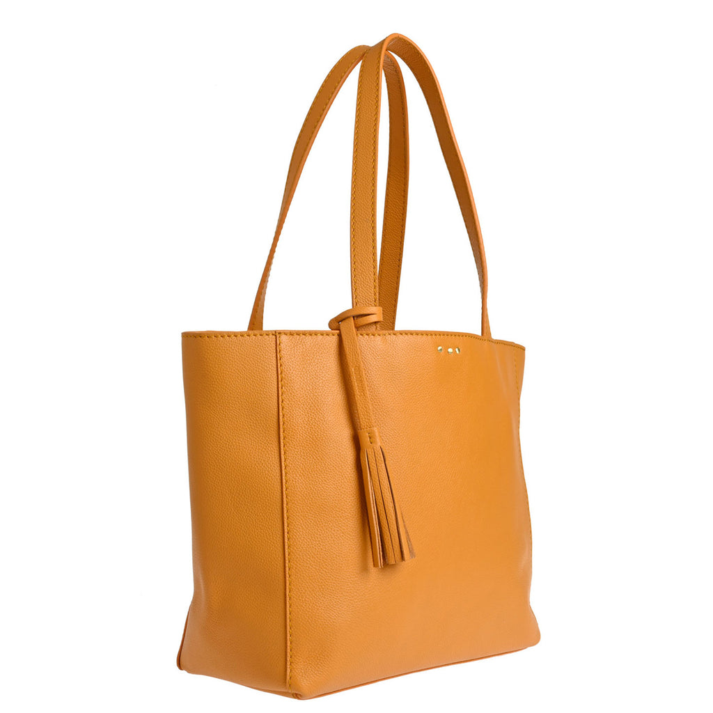 MONTMARTRE - Grained leather shoulder tote bag