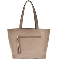 MONTMARTRE - Grained leather shoulder tote bag