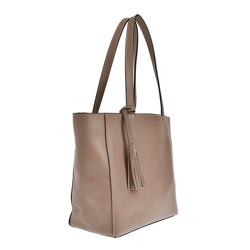 MONTMARTRE - Grained leather shoulder tote bag