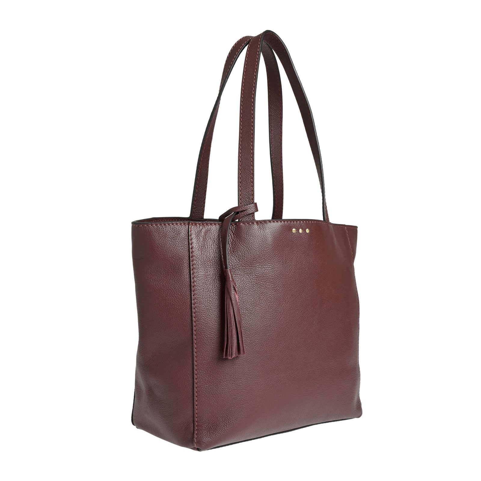 MONTMARTRE - Grained leather shoulder tote bag