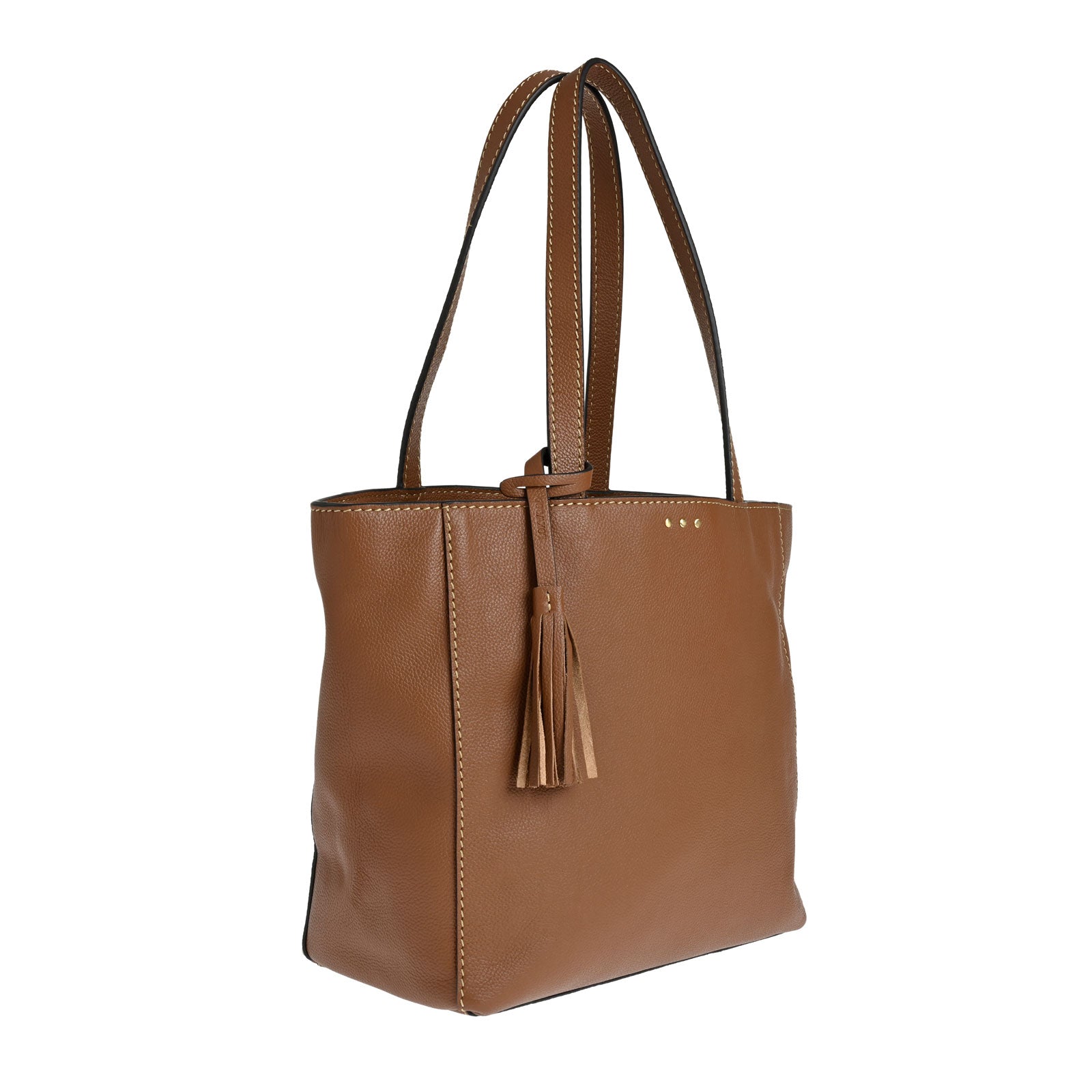 MONTMARTRE - Grained leather shoulder tote bag