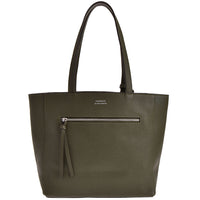 MONTMARTRE - Grained leather shoulder tote bag