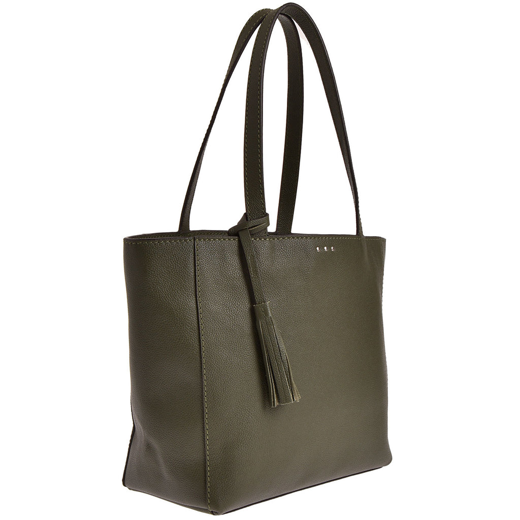 MONTMARTRE - Grained leather shoulder tote bag