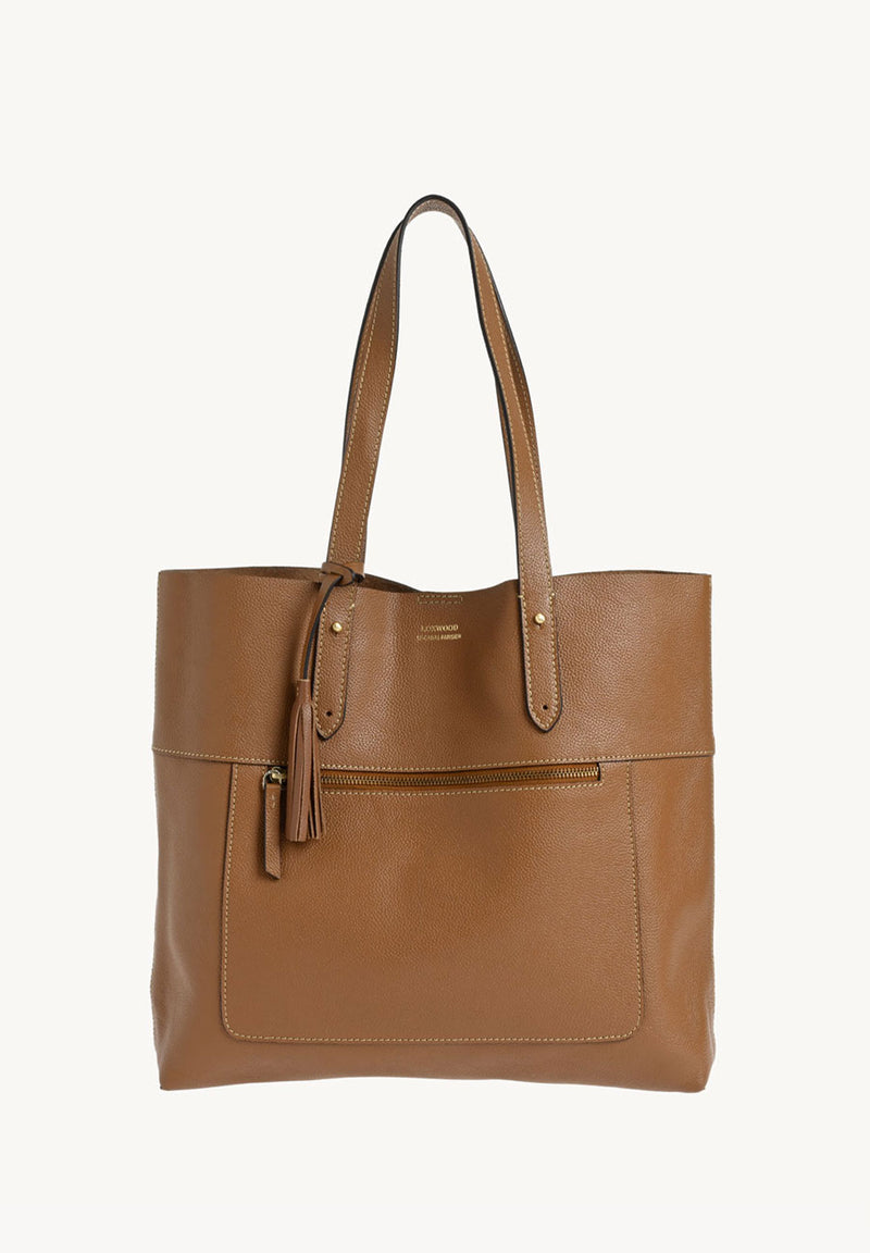 CHARLIE - Grained leather tote bag