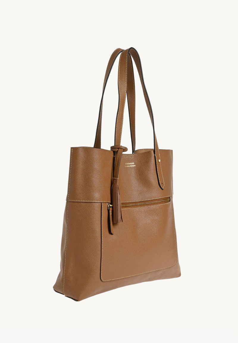 CHARLIE - Grained leather tote bag