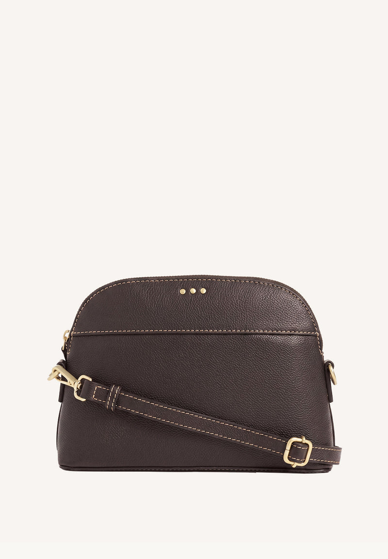 HALF-MOON - Grained leather bag