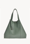ODÉON - Sac cabas souple en cuir grainé piqué main contrasté
