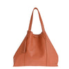 ODEON - Soft tote bag in contrasting hand-stitched grained leather