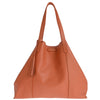 ODEON - Soft tote bag in contrasting hand-stitched grained leather