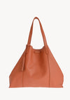 ODÉON - Sac cabas souple en cuir grainé piqué main contrasté