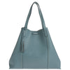 ODEON - Soft tote bag in contrasting hand-stitched grained leather