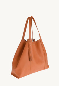 ODÉON - Sac cabas souple en cuir grainé piqué main contrasté