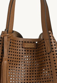 ODÉON - Sac cabas perforé cœur en cuir
