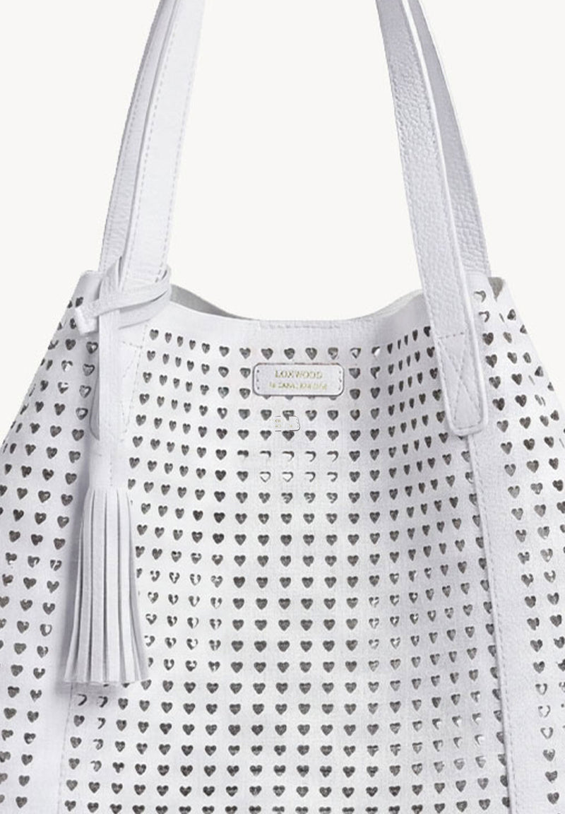 ODÉON - Sac cabas perforé cœur en cuir