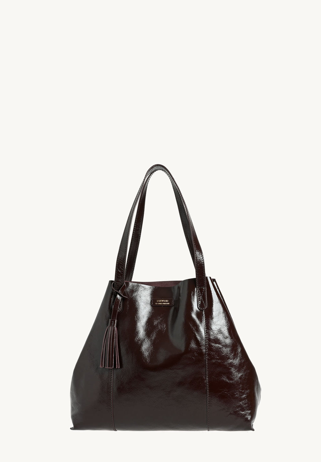 ODÉON - Sac cabas souple en cuir vernis