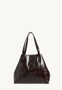 ODÉON - Sac cabas souple en cuir vernis