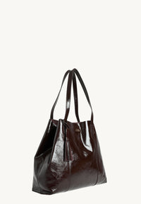 ODÉON - Sac cabas souple en cuir vernis