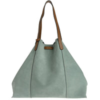 ODEON - Soft suede tote bag decorated with contrasting hand stitching