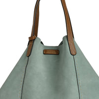 ODEON - Soft suede tote bag decorated with contrasting hand stitching