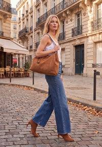 ODÉON - Grand cabas cuir velours