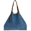 ODEON - Soft suede tote bag decorated with contrasting hand stitching