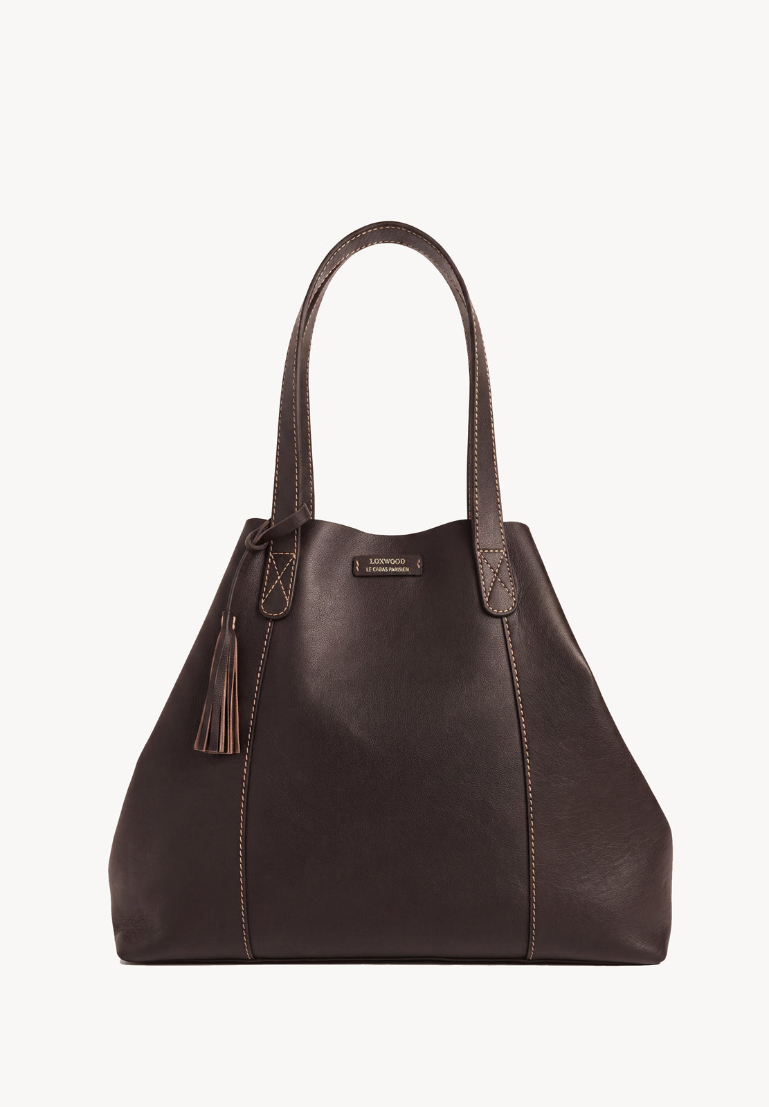 ODÉON - Grand cabas cuir lisse doublé velours