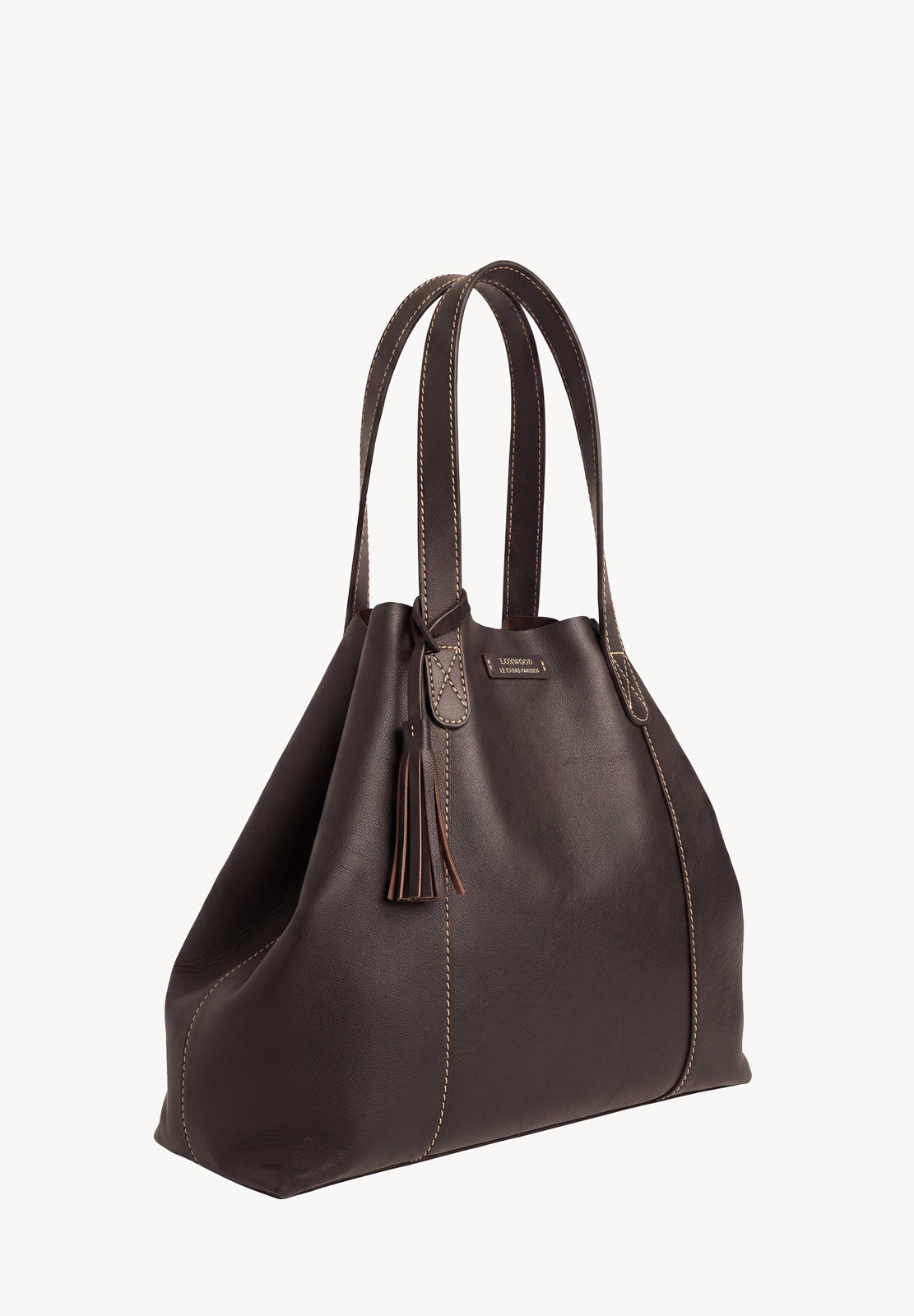 ODÉON - Grand cabas cuir lisse doublé velours