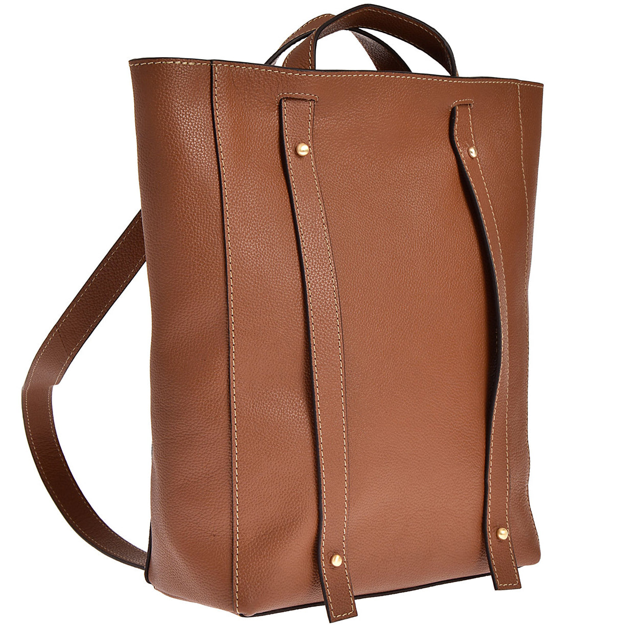 CABADO - Cabas convertible en sac à dos en cuir grainé