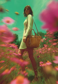 SUNDAY - Large trapezoidal bag in suede leather