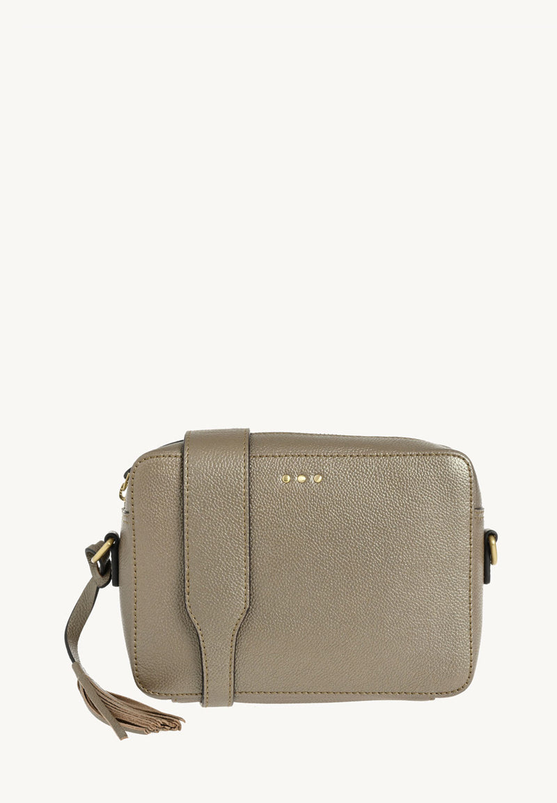 CAMERA - Sac bandoulière en cuir grainé Bronze
